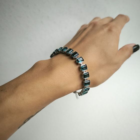 Серебряный браслет с топазом Лондон Блю