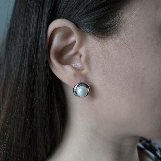 Серебряные серьги с жемчугом
