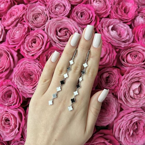 Серебряные серьги с емаллю