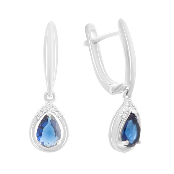 Серебряные серьги с сапфиром nano 1.127ct