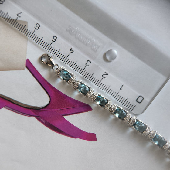 Серебряный браслет с топазом Лондон Блю 8.502ct