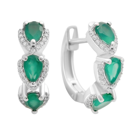 Серебряные серьги с агатом 3.001ct