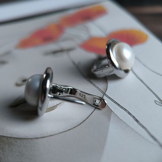 Серебряные серьги с жемчугом