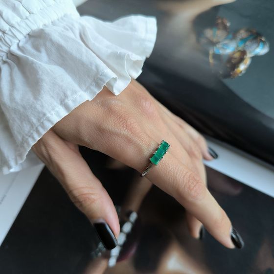 Серебряное кольцо с агатом 1.35ct