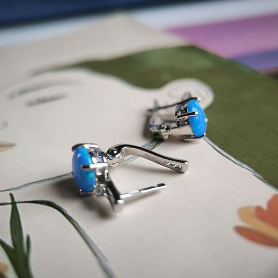 Серебряные серьги с опалом 1.873ct