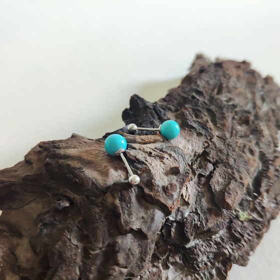 Серебряные серьги с бирюзой