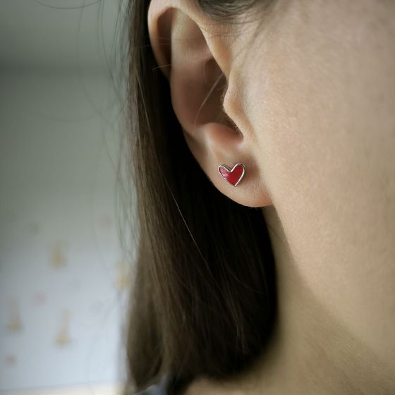 Серебряные серьги с емаллю