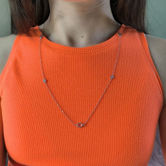 Серебряное колье с фианитами