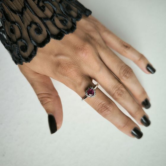 Серебряное кольцо с рубином 1.428ct