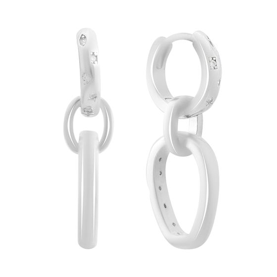 Серебряные серьги с фианитами