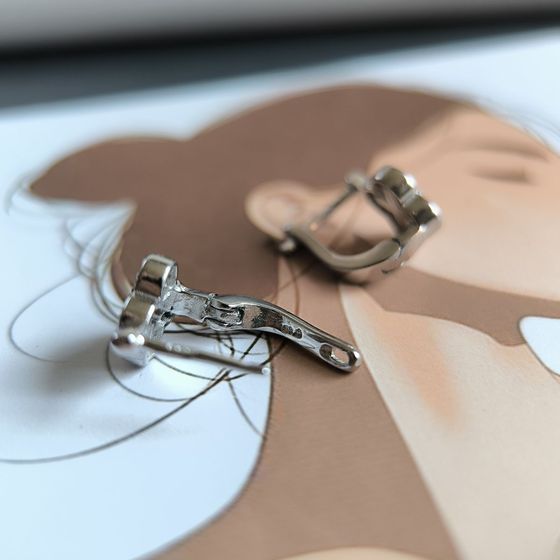 Серебряные серьги с емаллю