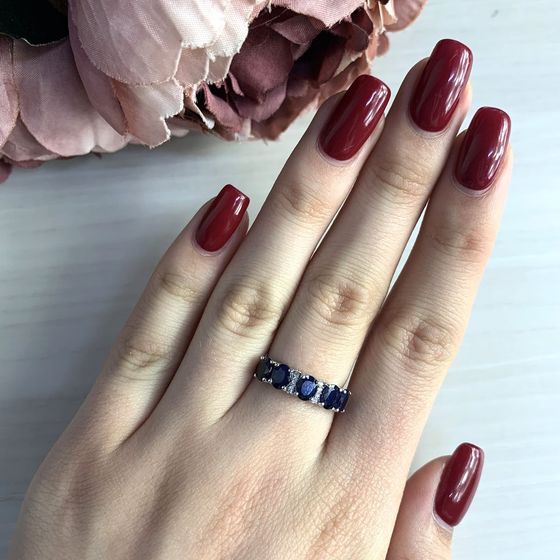 Серебряное кольцо с сапфиром 2.362ct