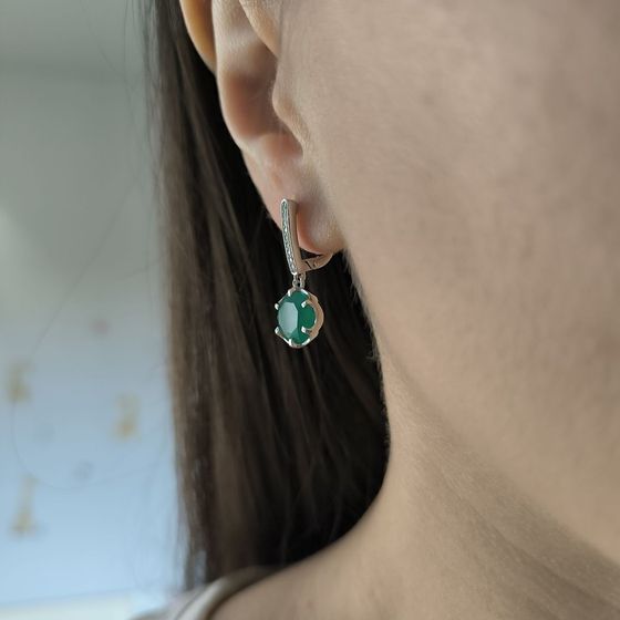 Серебряные серьги с агатом 4.929ct