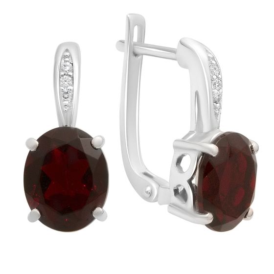 Серебряные серьги с гранатом nano 4.59ct