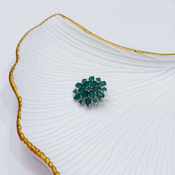 Серебряная брошка с агатом 5.715ct