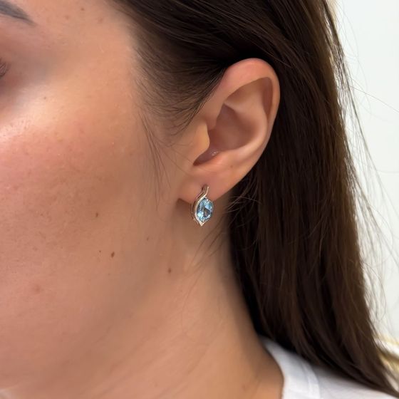 Серебряные серьги с топазом 2.849ct