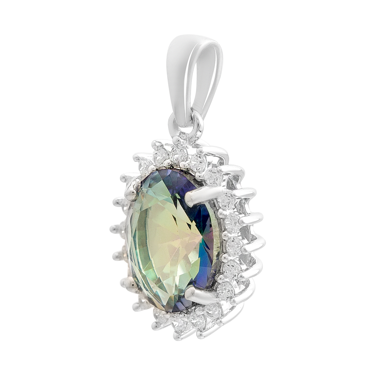 Серебряная подвеска с мистик топазом 2.113ct