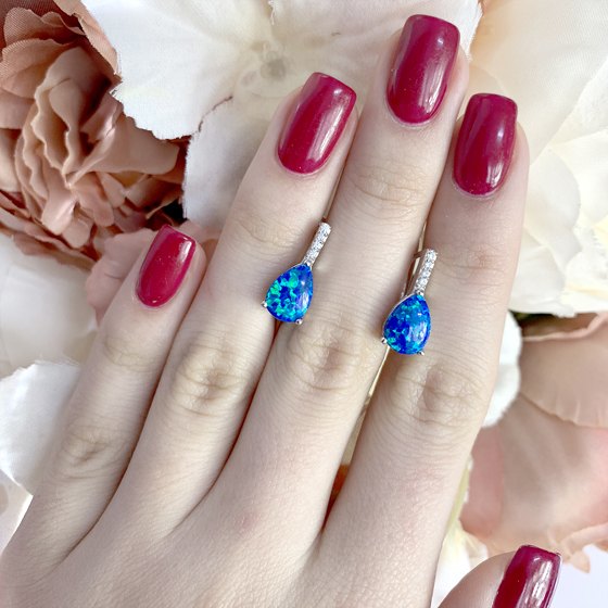 Серебряные серьги с опалом 1.97ct