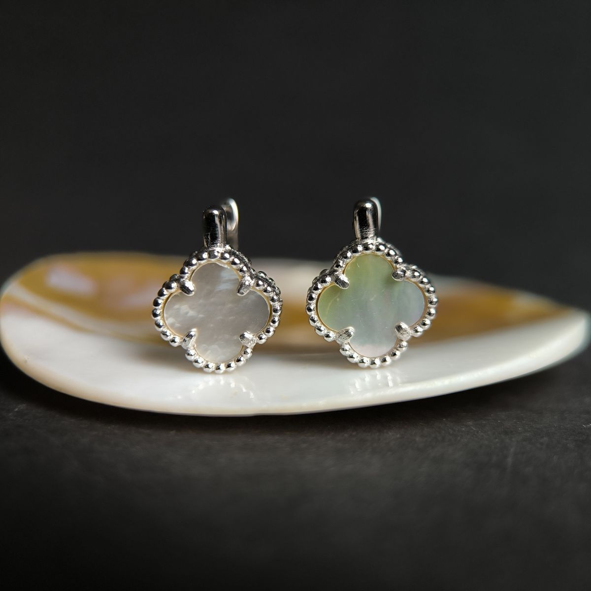 Серебряные серьги с перламутром