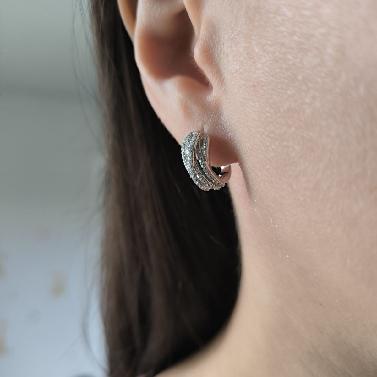 Серебряные серьги с фианитами