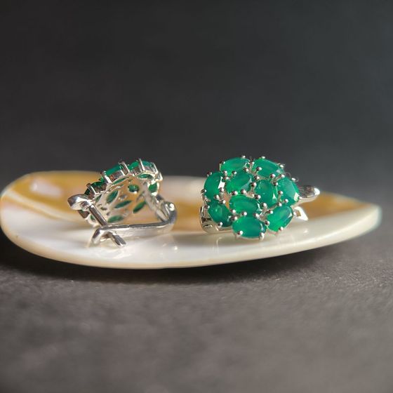 Серебряные серьги с агатом 3.875ct