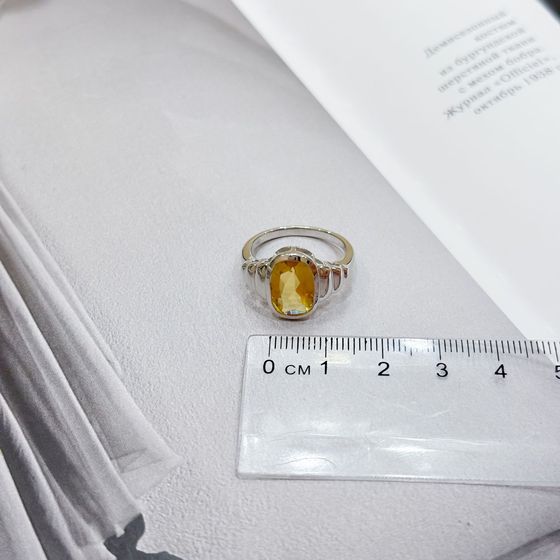 Серебряное кольцо с цитрином nano 3.2ct