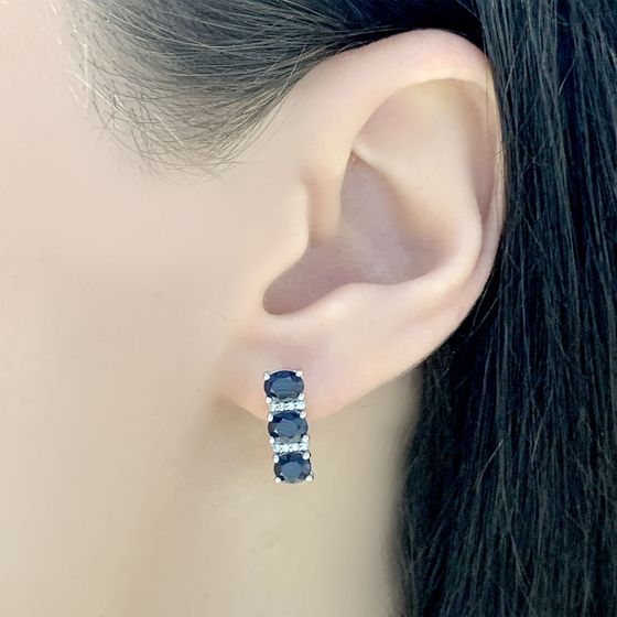 Серебряные серьги с сапфиром 2.894ct