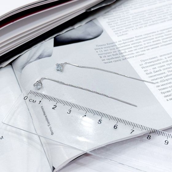 Серебряные серьги с топазом 0.619ct