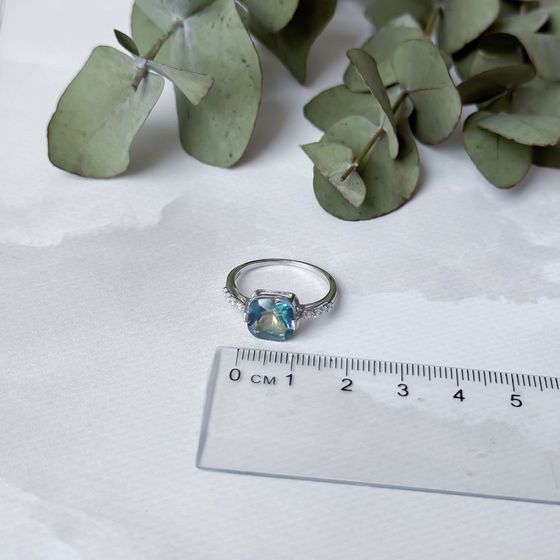 Серебряное кольцо с мистик топазом 5.435ct