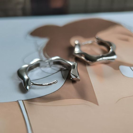 Серебряные серьги без камней