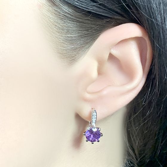 Серебряные серьги с александритом 4.644ct