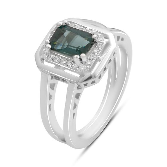 Серебряное кольцо с топазом Лондон Блю 1.084ct