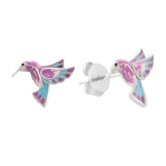 Серебряные серьги с емаллю