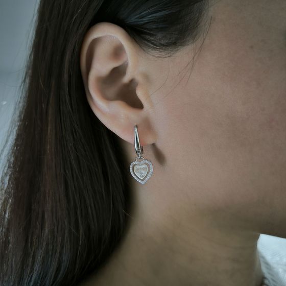 Серебряные серьги с фианитами