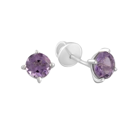 Серебряные серьги с аметистом 1.507ct
