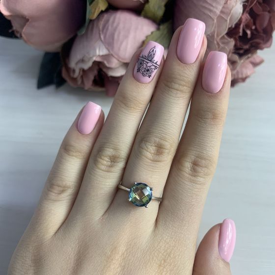 Серебряное кольцо с мистик топазом 4.617ct