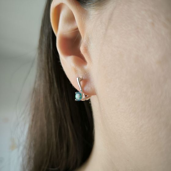 Серебряные серьги с мистик топазом 0.783ct