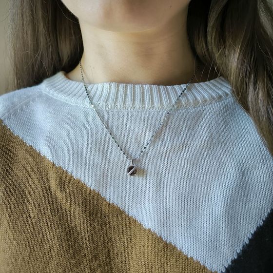 Серебряная подвеска с раухтопазом (дымчатым кварцем) 1.862ct, фианитами