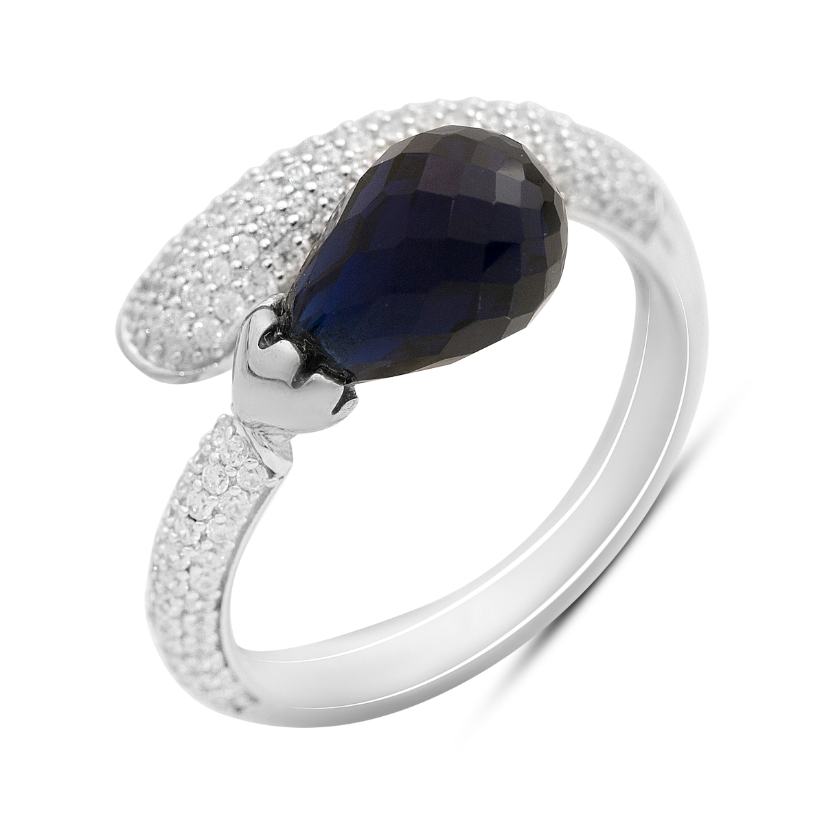 Серебряное кольцо с сапфиром nano 4.229ct