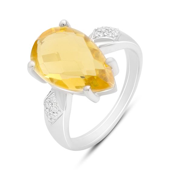 Серебряное кольцо с цитрином nano 4.572ct