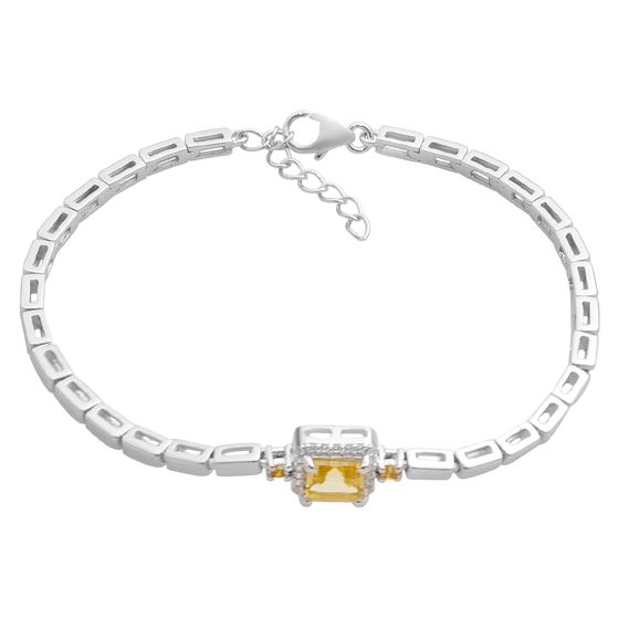 Серебряный браслет с цитрином nano 7.51ct