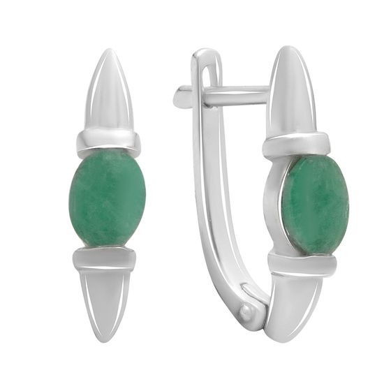 Серебряные серьги с изумрудом