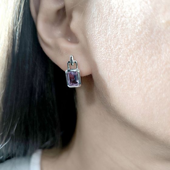 Серебряные серьги с аметистом 2.888ct