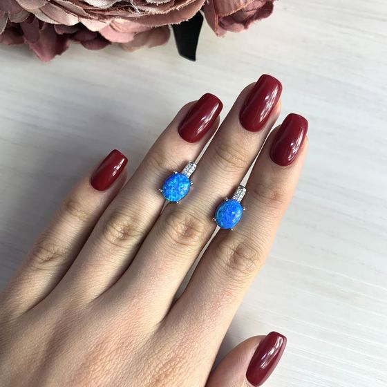 Серебряные серьги с опалом 2.198ct