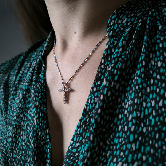 Серебряная подвеска с фианитами