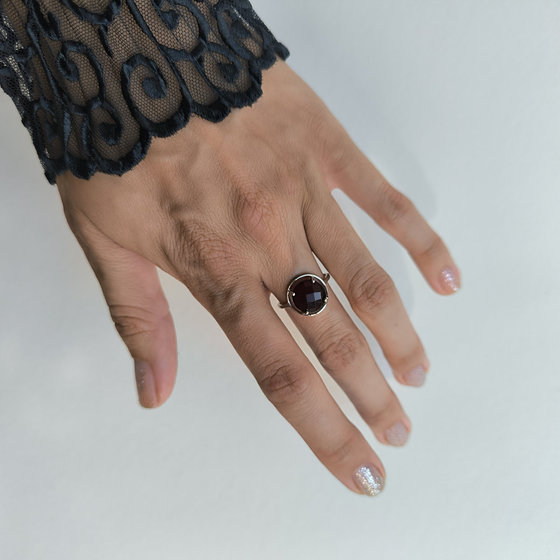 Серебряное кольцо с гранатом nano 3.425ct