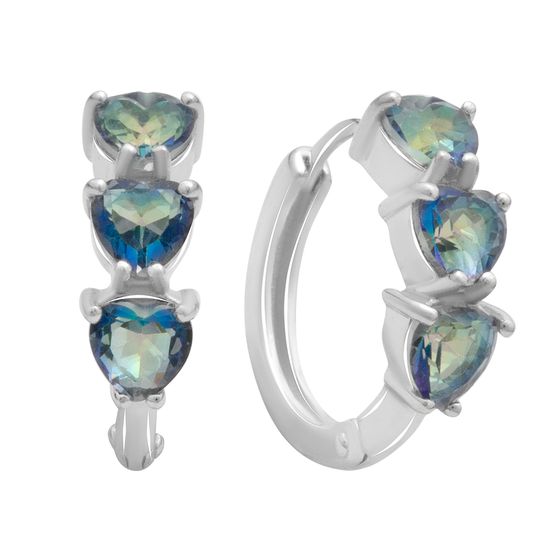 Серебряные серьги с мистик топазом 2.367ct