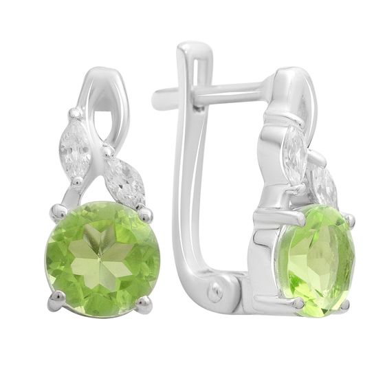 Серебряные серьги с хризолітом 2.688ct