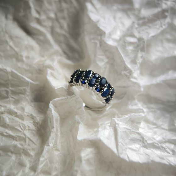 Серебряное кольцо с сапфиром 3.267ct