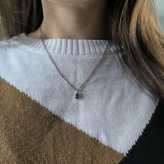 Серебряная подвеска с изумрудом nano 0.605ct